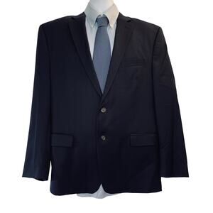 Ralph Lauren 46R 2 Button Sport Coat Blazer Wool Black LRL